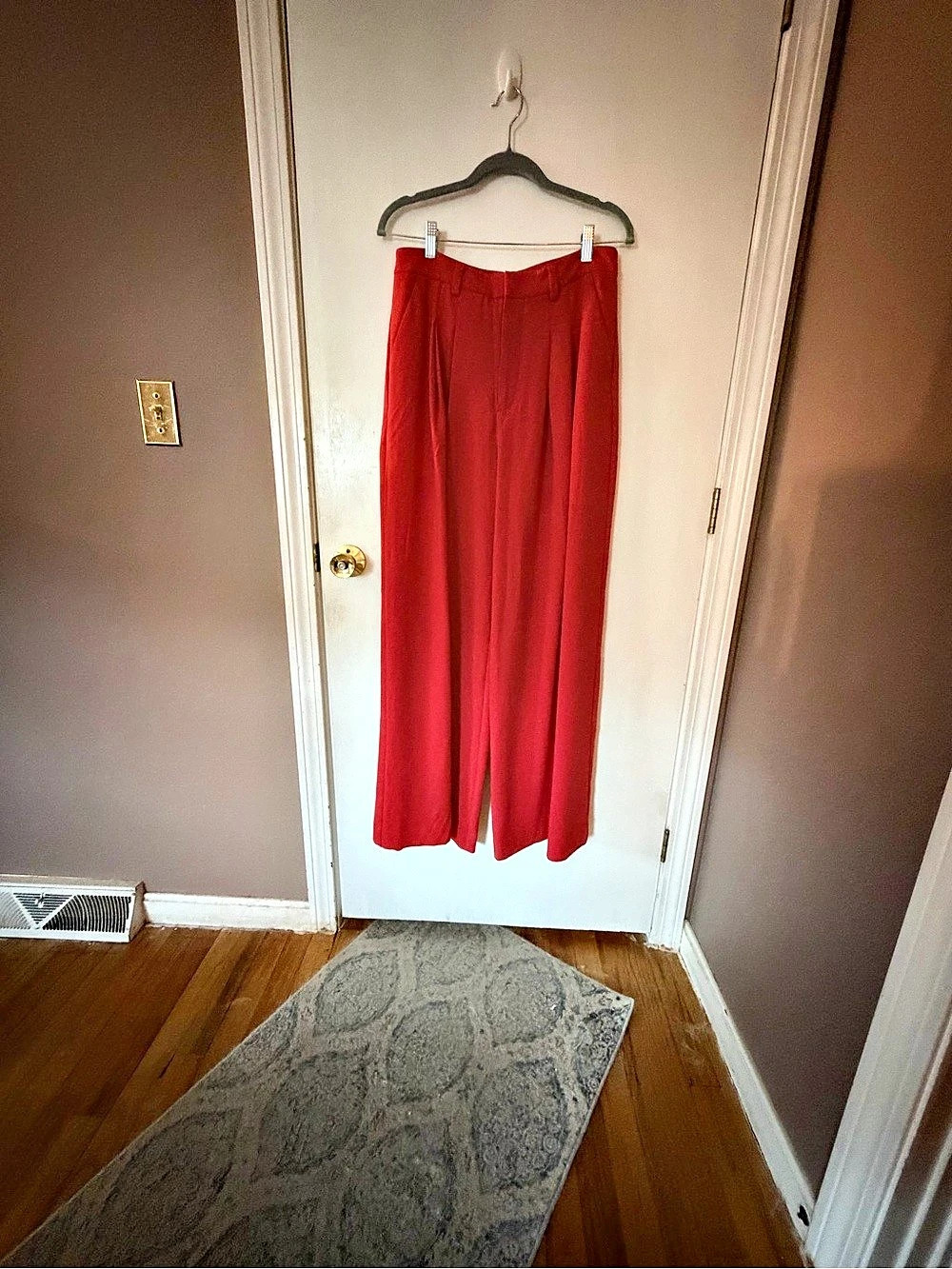 Maeve The Avery Pleated Wide-Leg Trousers Red Size 14